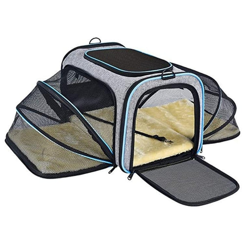 Pet Travel Haven: Expandable And Reflective Cat Carrier For Safe And