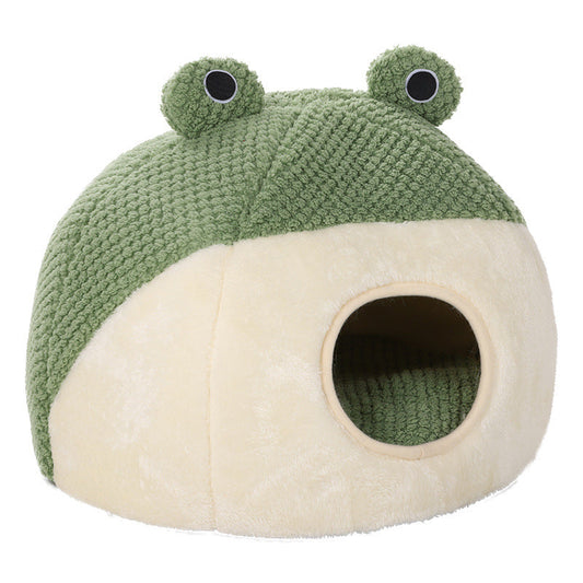 Pet Cat Dog Nest Little Frog Series Warm Plush Mat Autumn Winter Pet