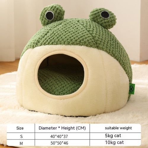 Pet Cat Dog Nest Little Frog Series Warm Plush Mat Autumn Winter Pet