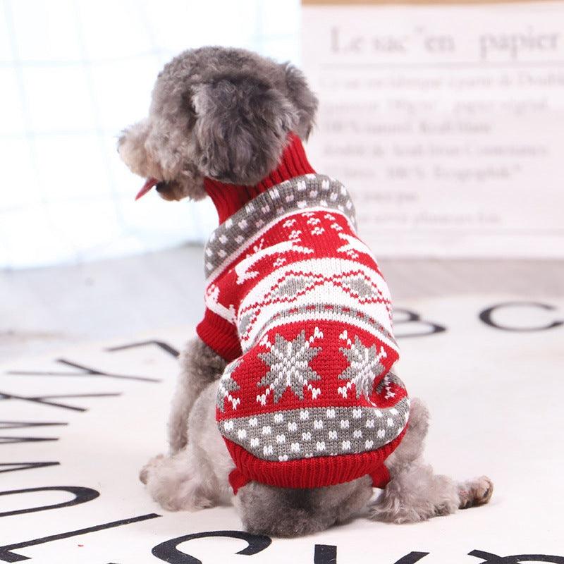 Festive Reindeer Print Christmas Dog Sweater