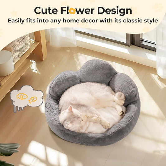 MEWOOFUN Cat Bed And Small Dog Bed, Fluffy Dog Bed Washable Cat Couch