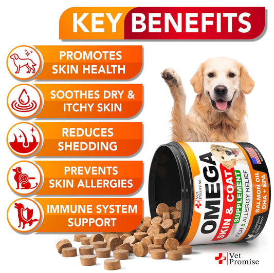Omega 3 for Dogs Dog Skin and Coat Supplement Fish Oil for Dogs