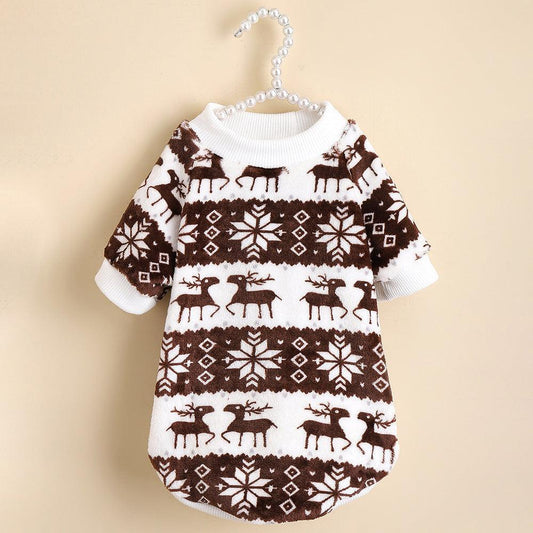 Cozy Festive Pet Sweater: Plush And Stylish Christmas T-Shirt