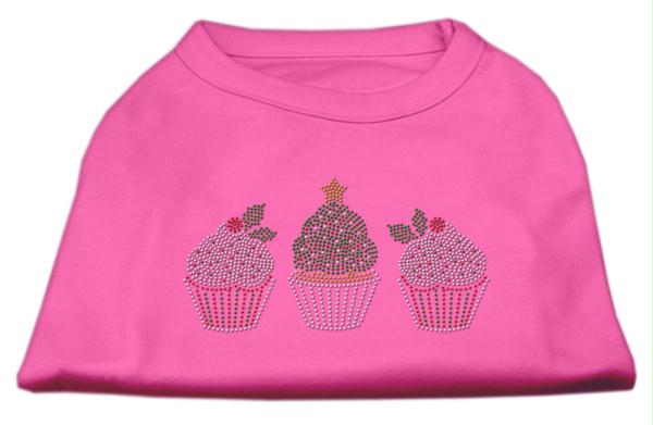 Christmas Cupcakes Rhinestone Shirt Bright Pink S - 10