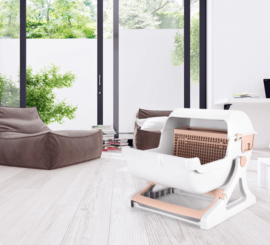 Sleek Kitty Corner Cat Litter Box