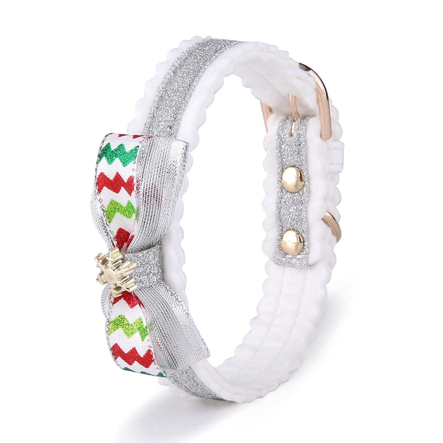 Festive Feline Christmas Collar: Vibrant Color Grid Design For Cats