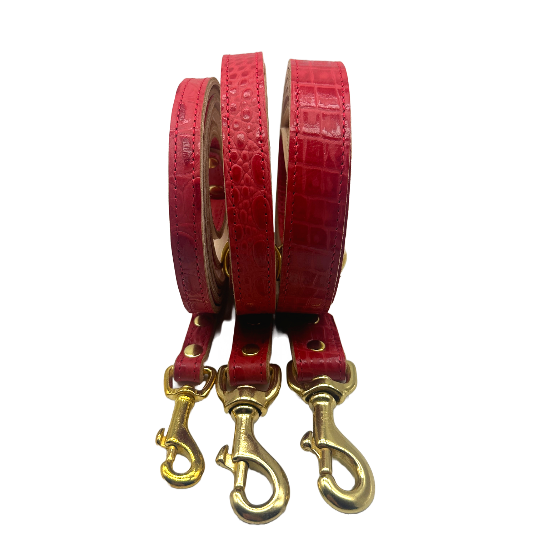 Croc Leather Dog Leashes