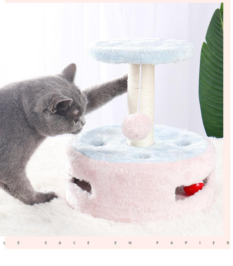 Multifunctional Kitty Haven: Plush Cat Climbing Frame With Scratching