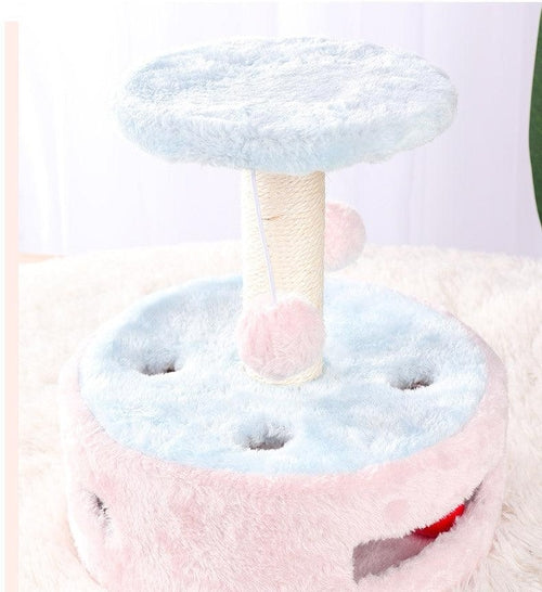 Multifunctional Kitty Haven: Plush Cat Climbing Frame With Scratching