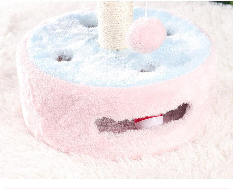 Multifunctional Kitty Haven: Plush Cat Climbing Frame With Scratching