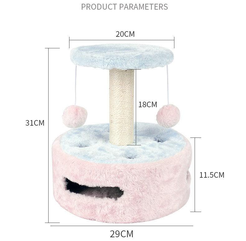 Multifunctional Kitty Haven: Plush Cat Climbing Frame With Scratching