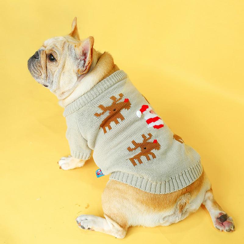Festive Pet Sweater: Cozy Acrylic Christmas Attire For Your Furry