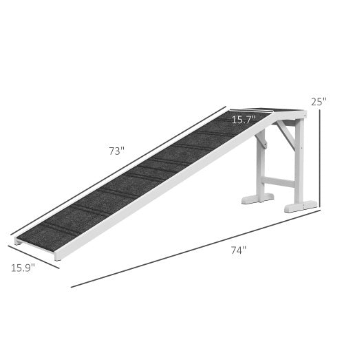 Ramp For Dog Bed, Pet Ramp For Dog With Non-slip Carpet And Top