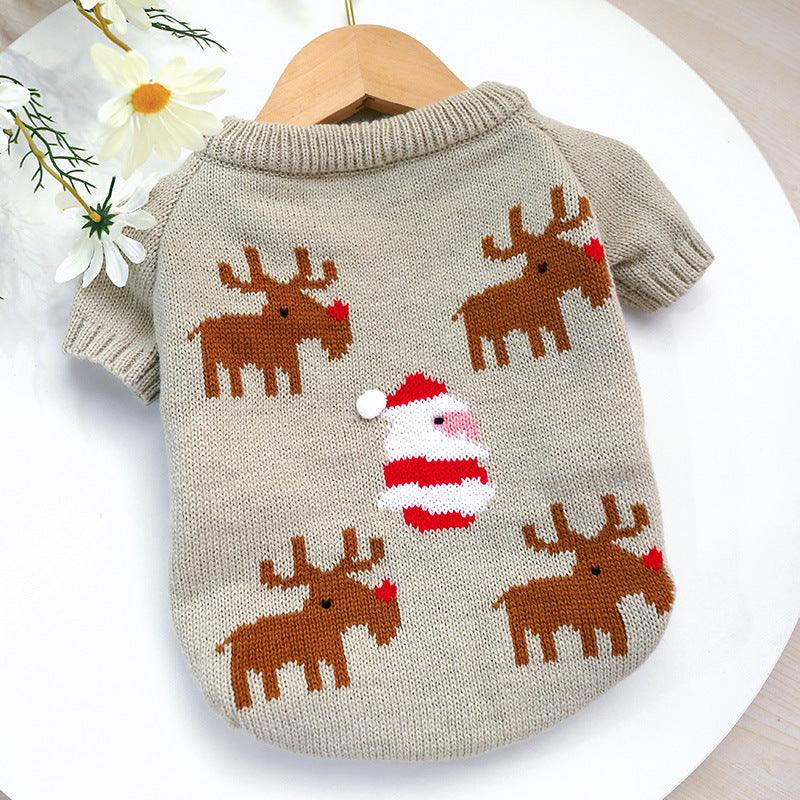 Festive Pet Sweater: Cozy Acrylic Christmas Attire For Your Furry