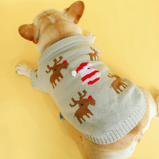 Festive Pet Sweater: Cozy Acrylic Christmas Attire For Your Furry