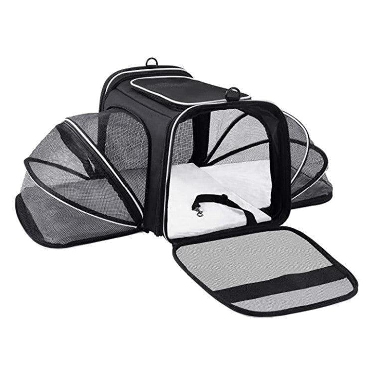 Pet Travel Haven: Expandable And Reflective Cat Carrier For Safe And