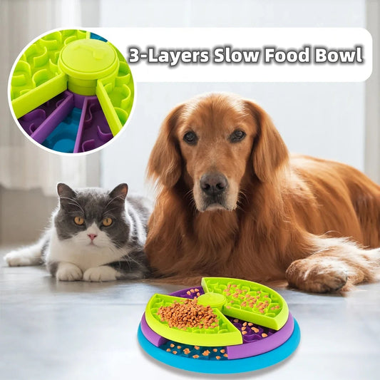 Slow Food Bowl Anti Choking Cat Bowl Dog Basin Puzzle Feeder Healthy