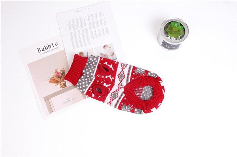 Festive Reindeer Print Christmas Dog Sweater