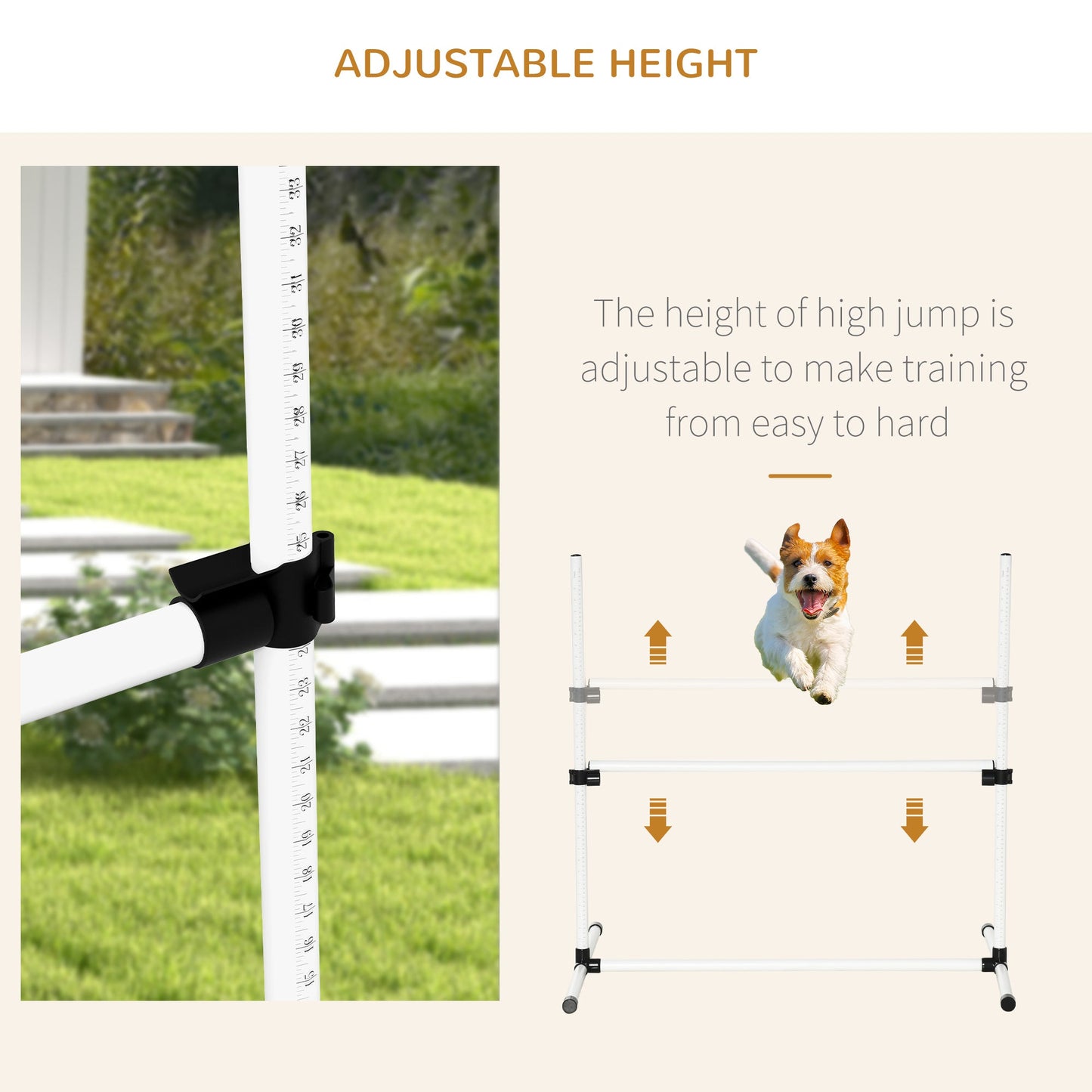4-piece Dog Agility Training Equipment With Height-adjustable Jumping