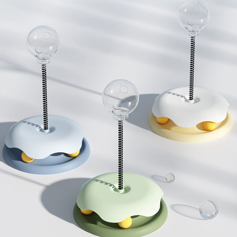 Cat Leakage Food 2 In 1 Toys Turntable Ball Toys Kitten Funny Cat