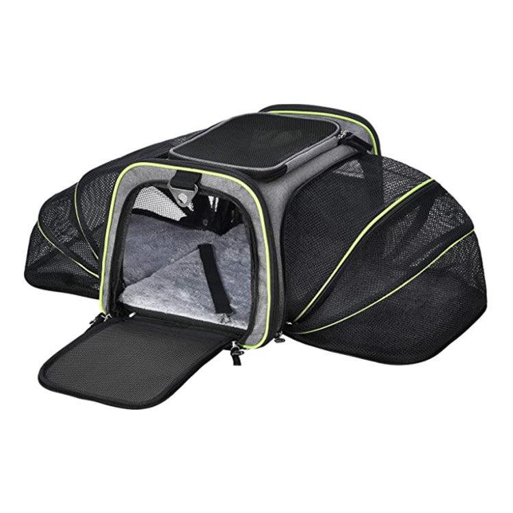 Pet Travel Haven: Expandable And Reflective Cat Carrier For Safe And