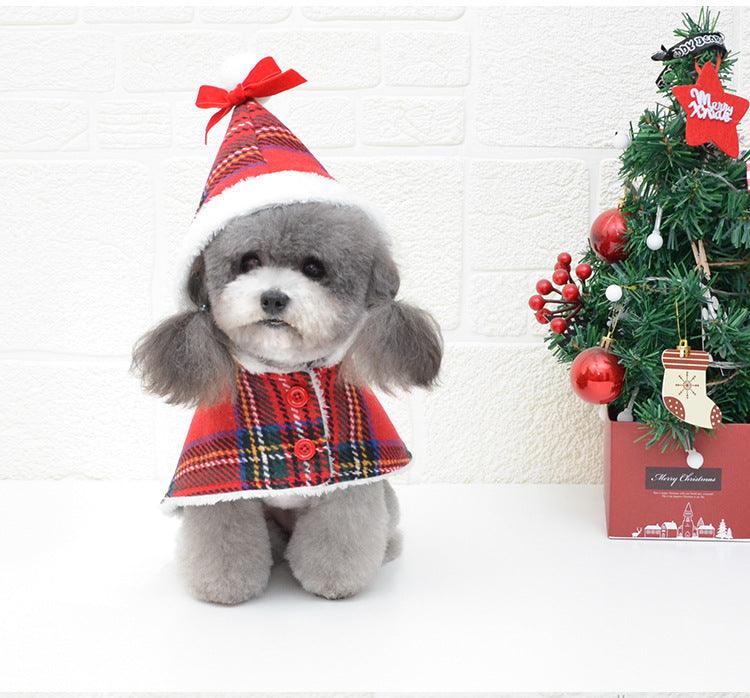 Festive Knitted Turtleneck Dog Sweater - Cozy Christmas Red Plaid Pet