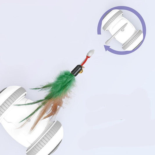 Interactive Feather Fun: Robotic Cat Toy With Interchangeable Heads
