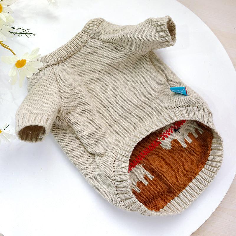 Festive Pet Sweater: Cozy Acrylic Christmas Attire For Your Furry