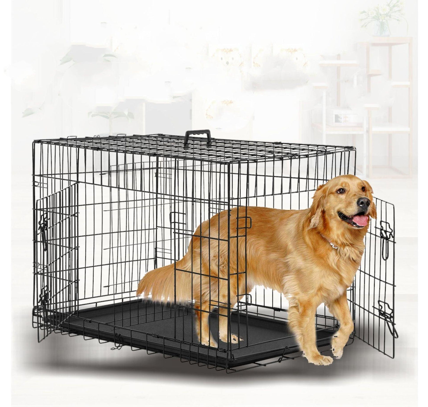 labrador luxury foldable wire cage for large cats