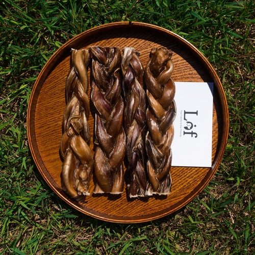 Lof Premium 6-Inch Braided Bully Sticks - Odor-Free, 100% Beef Pizzle