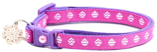 Christmas Ornaments on Pink Cat Collar