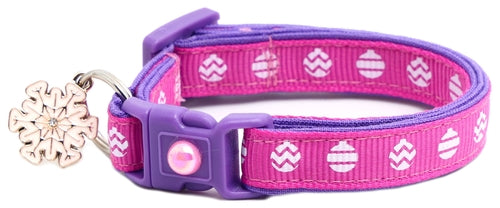 Christmas Ornaments on Pink Cat Collar