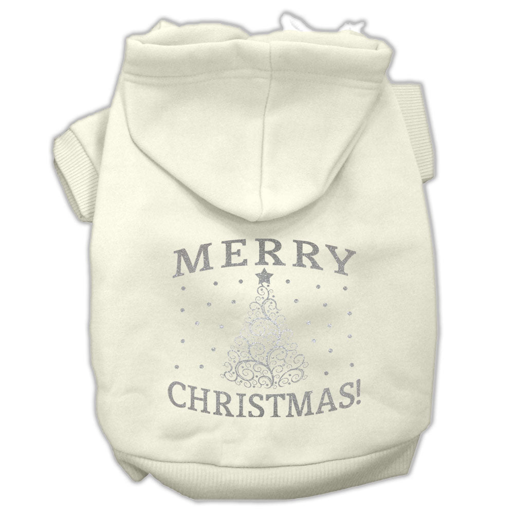 Mirage Pet 62-131 XXLCR Shimmer Christmas Tree Pet Hoodie, Cream -