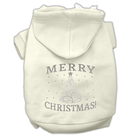 Mirage Pet 62-131 XXLCR Shimmer Christmas Tree Pet Hoodie, Cream -