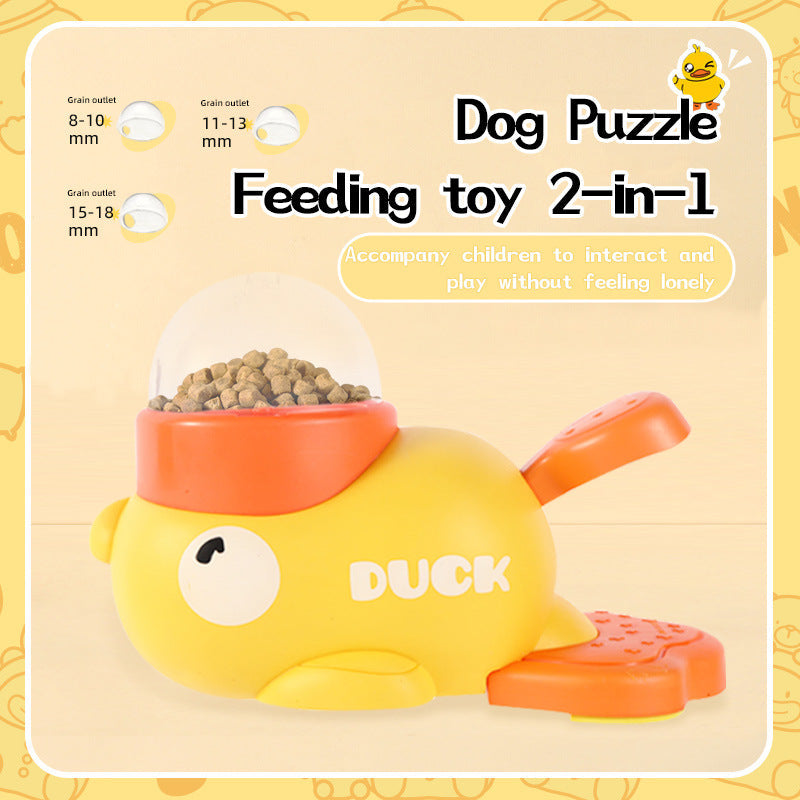 Dog Puzzle Feeder Interactive Pet Food Treat Dispenser Cartoon Duck