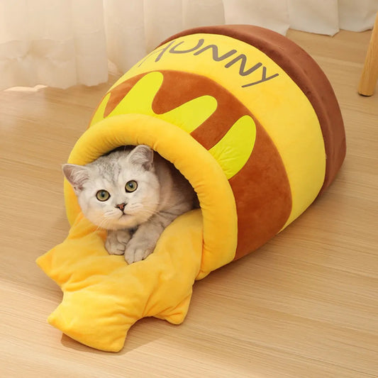 adorable honey jar theme cat bed