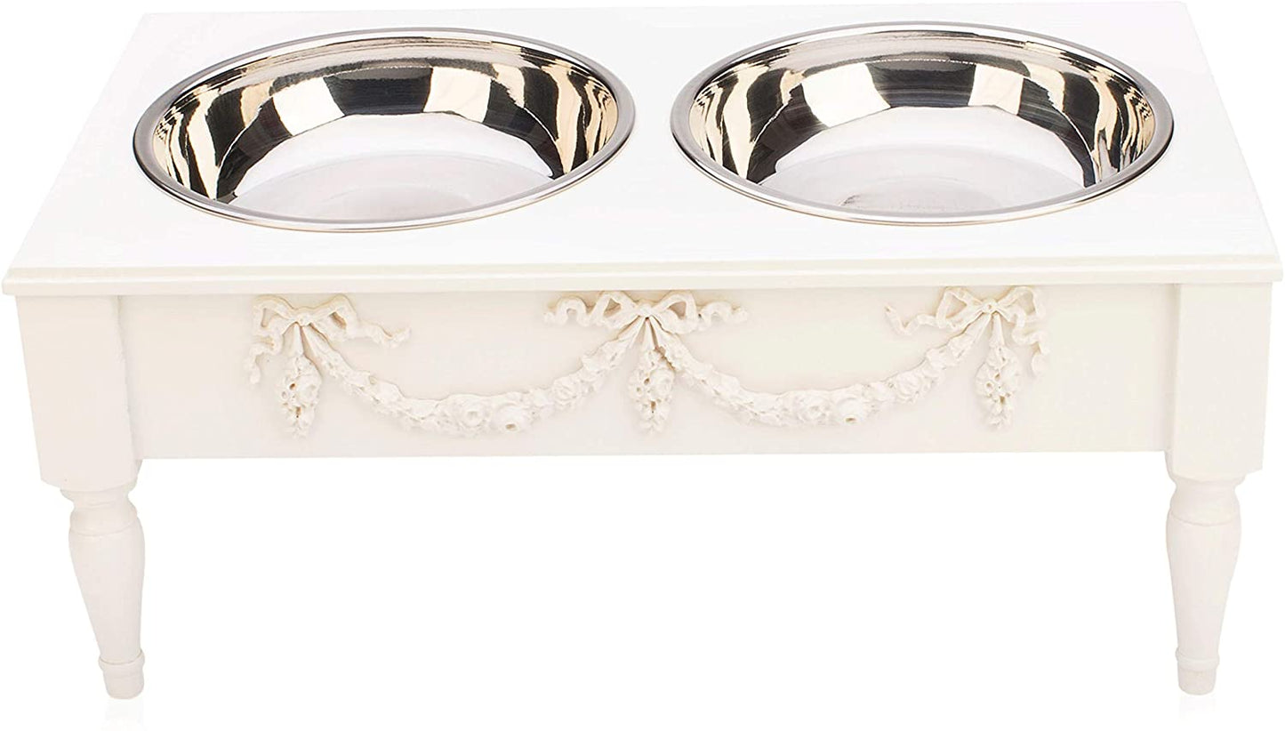 Rose Swag Elevated Pet Bowl / Feeder