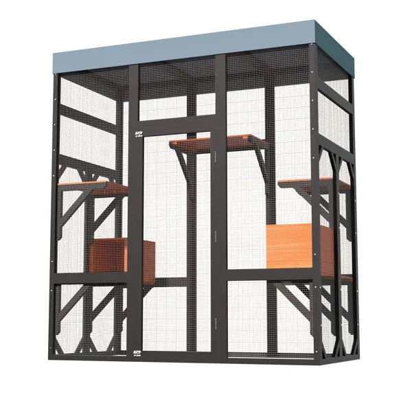 Large Outdoor Cat Enclosure Catio With 5 Platforms & 2 Napping Houses,