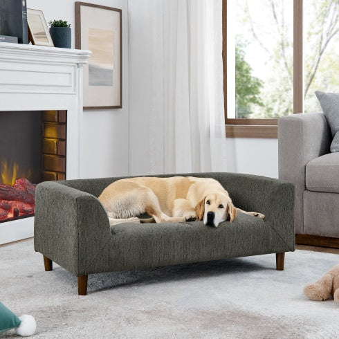 Pet Sofa With Backrest And Armrests, Modern Rectangular Pet Sofa