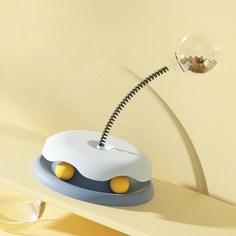 Cat Leakage Food 2 In 1 Toys Turntable Ball Toys Kitten Funny Cat