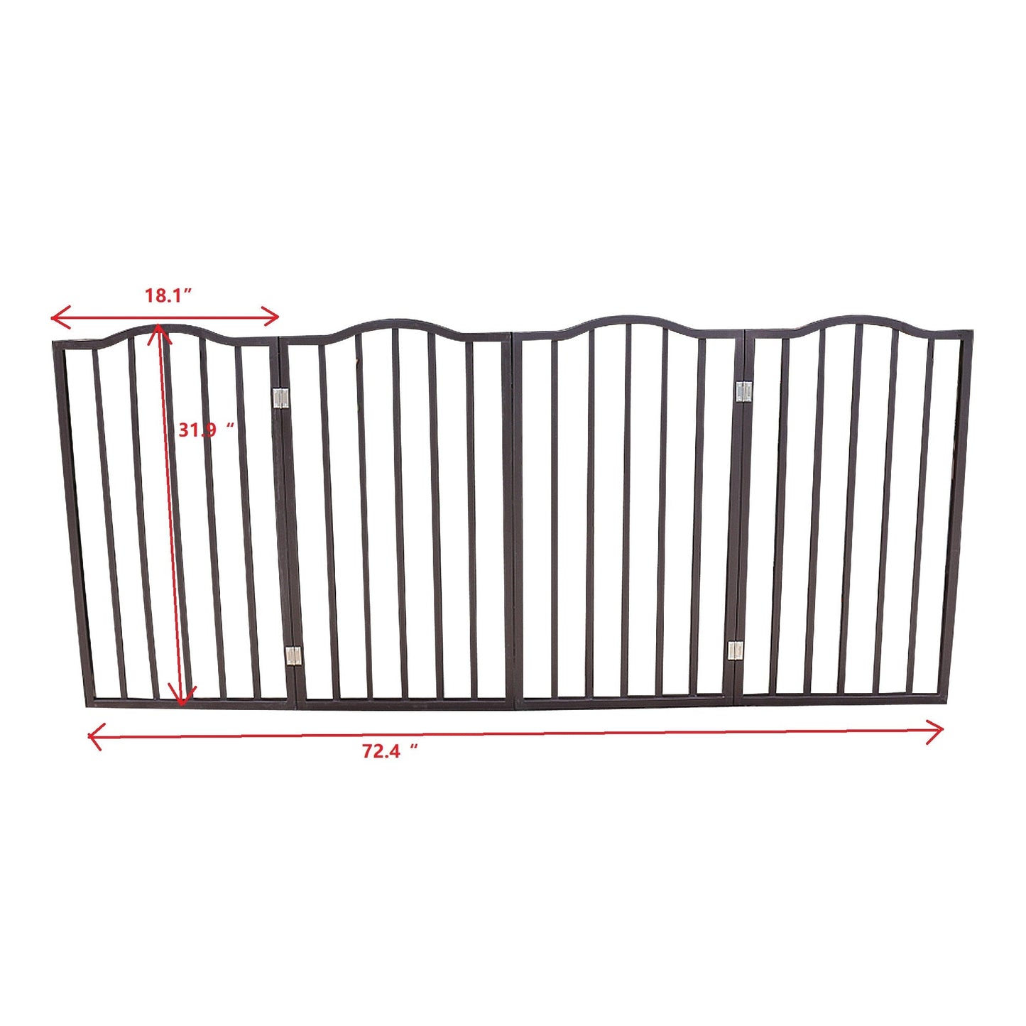 Arc Wooden Freestanding Folding Pet Gate - Dog Gate for Doorways,