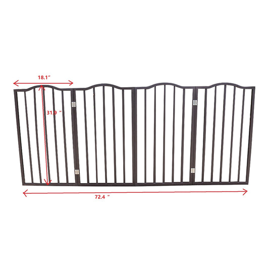 Arc Wooden Freestanding Folding Pet Gate - Dog Gate for Doorways,