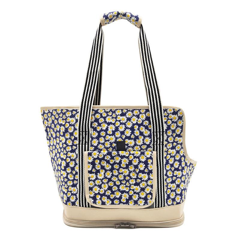 Portable Pet Travel Shoulder Bag With Breathable Mesh - Stylish And