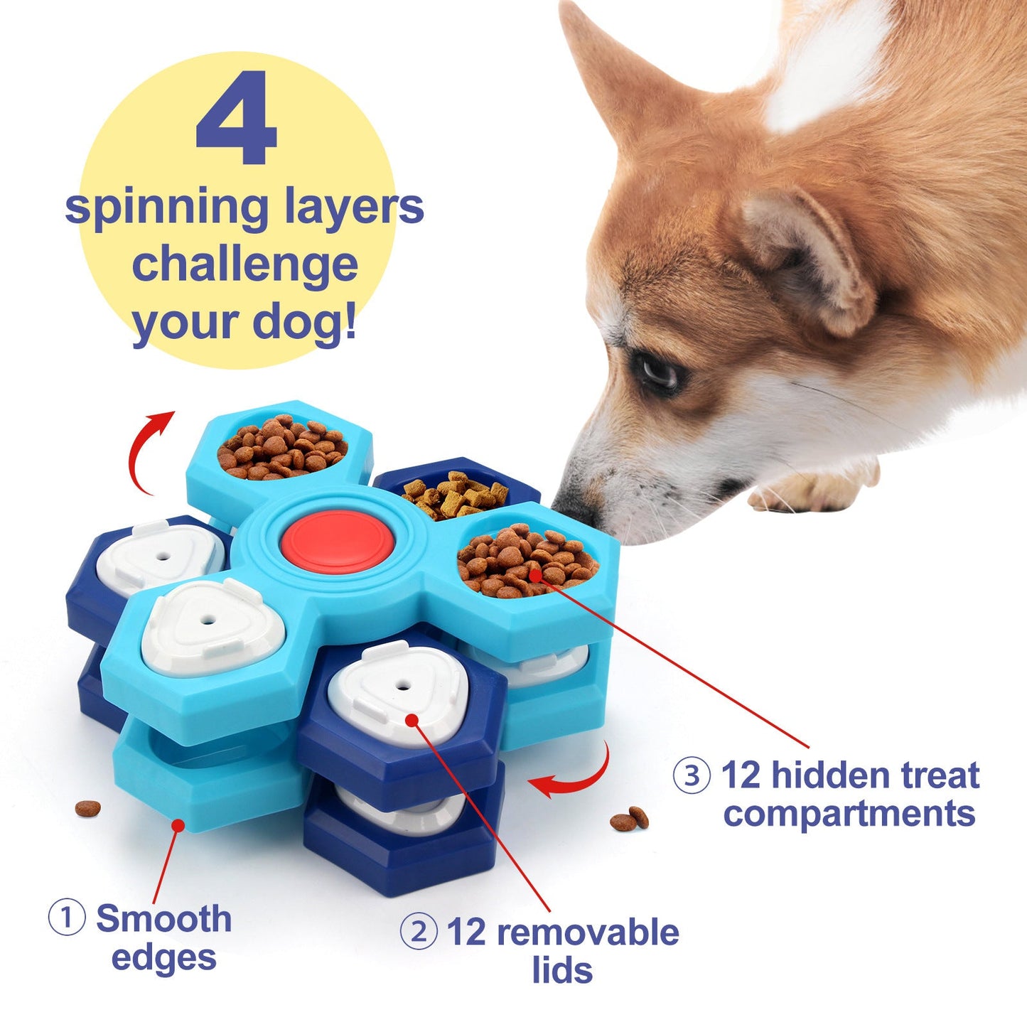 4 Layers Slow Feeder Puzzle Dog Bowls Assemble Slow Eating Bowl For