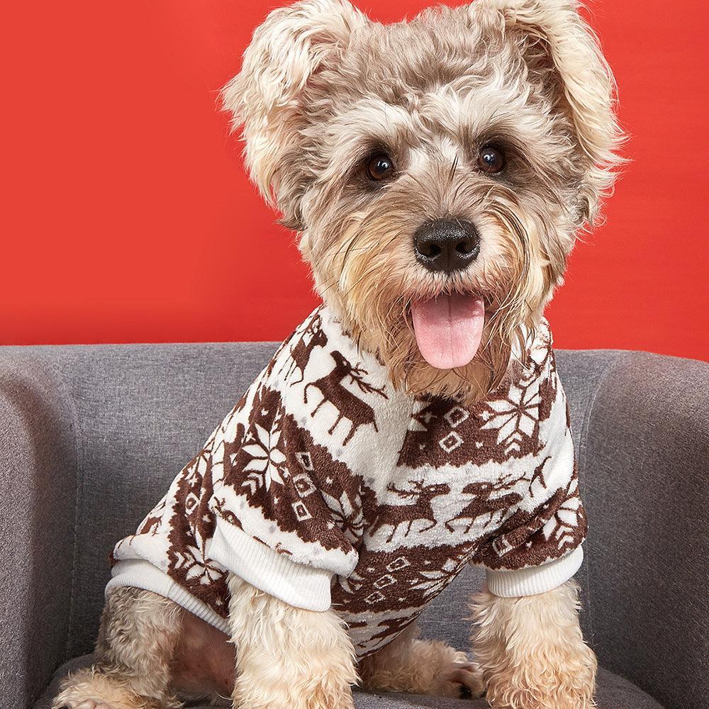Cozy Festive Pet Sweater: Plush And Stylish Christmas T-Shirt