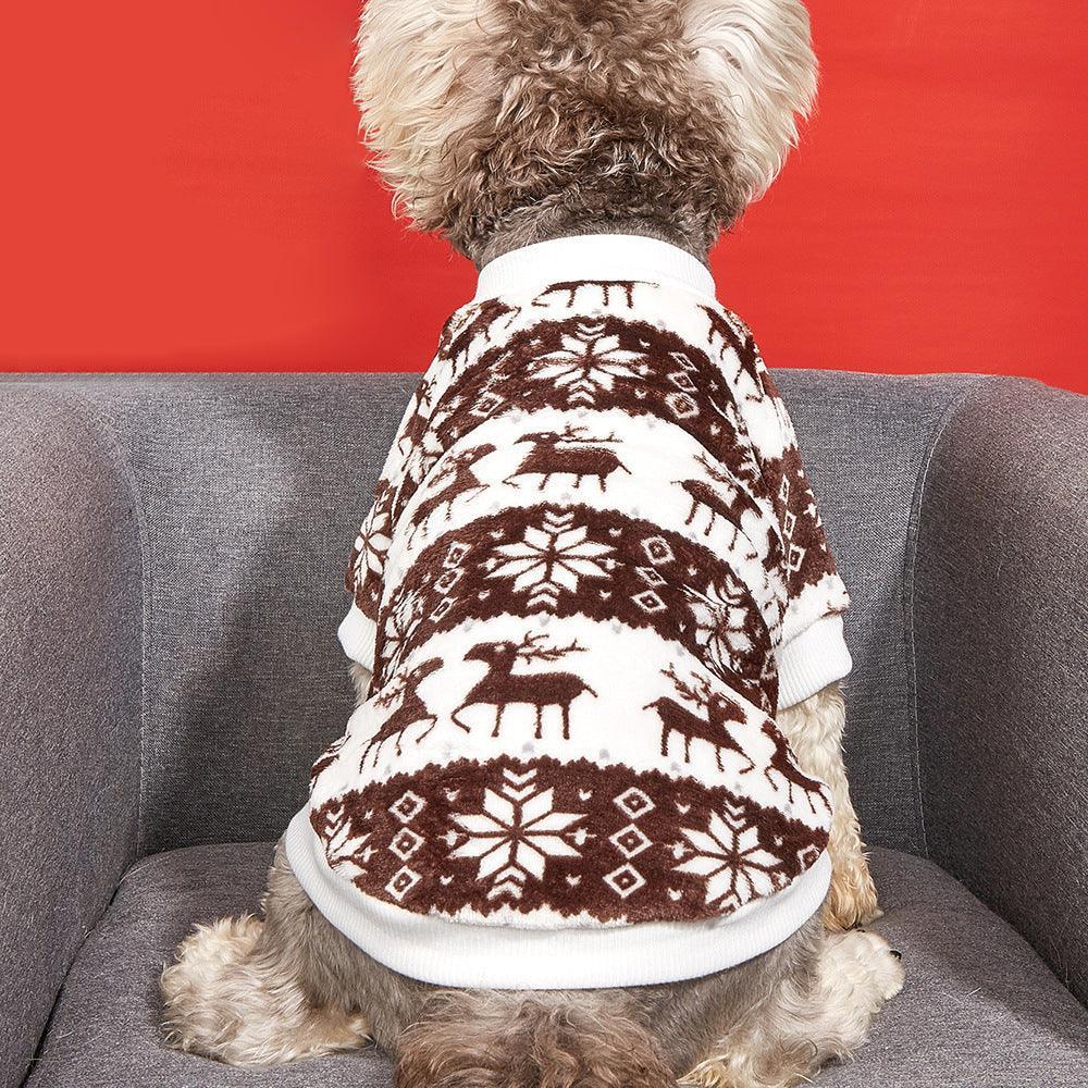 Cozy Festive Pet Sweater: Plush And Stylish Christmas T-Shirt