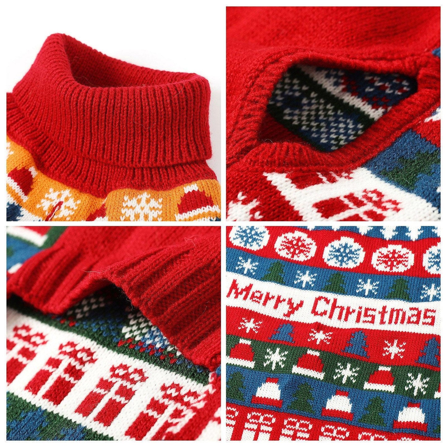 Cozy Festive Red Pet Sweater For Autumn & Christmas