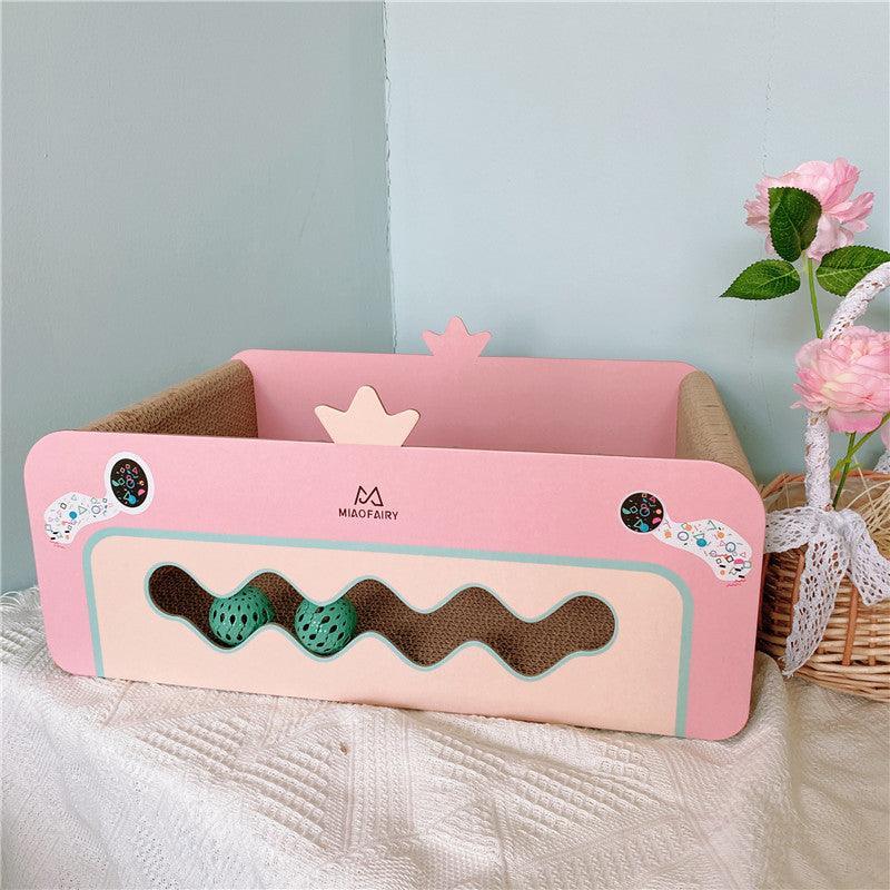 Crown Cat Scratch Board With Ball - The Perfect Toy For Your Feline