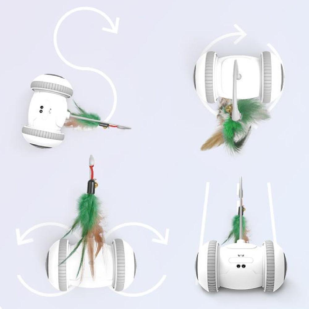 Interactive Feather Fun: Robotic Cat Toy With Interchangeable Heads