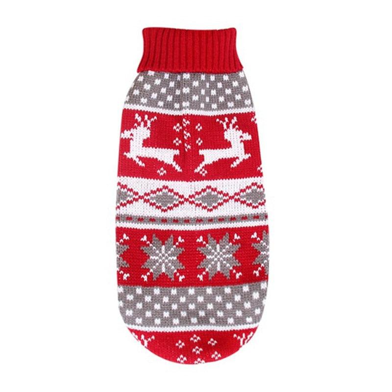 Festive Reindeer Print Christmas Dog Sweater